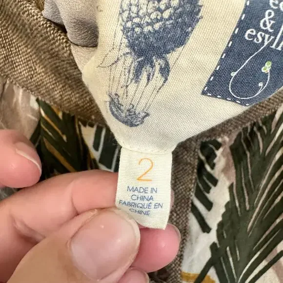 Anthropologie Edme & Esyllte Midi Skirt 2 Flurried Plumes Button Front Brown - Picture 8 of 10